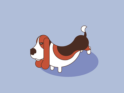 Basset Hound basset circle dog hound illustrator shapes vector