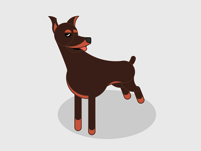 Doberman circles doberman dog illustrator vector