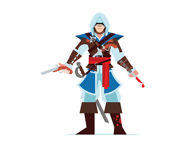 Edward Kenway 4 adobe assassins creed illustrator stilised vector