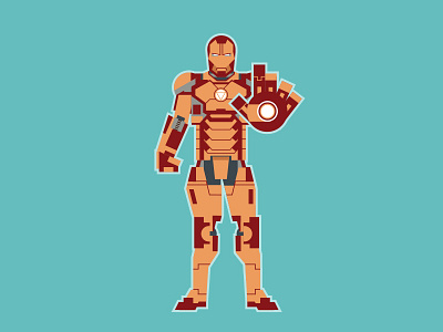 Iron Man illustrator iron man shapes simple stilised vector
