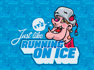 Happy winter everyone. adobe design ice illustrator running skateboard vector