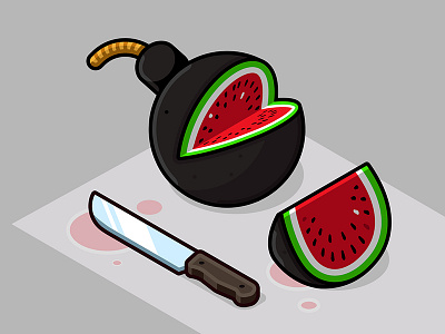 Taste Bomb! 3d bomb flatdesign icon illustration isometric logo vector vectorart watermelon