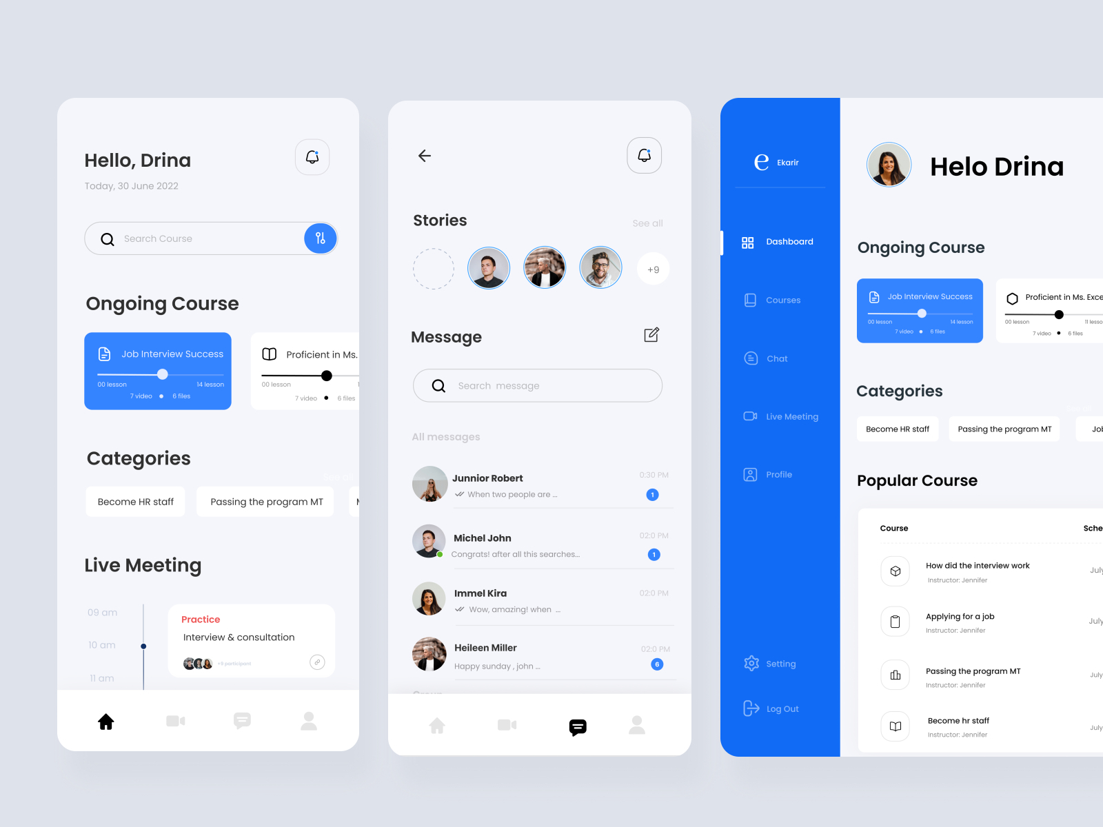 Ekarir UI/UX Redesign by Nindy Odyani on Dribbble