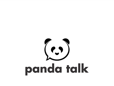 panda talk branding design flat logo