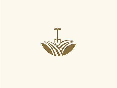 modern agriculture agricultural agriculture branding design flat icon illustration logo minimal shovel unique vector