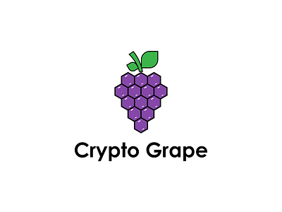 Crypto Grape branding crypto logo design flat minimalist fruit and tech logo grape logo graphic design icon illustration logo minimal modern technology logo unique vector wine logo