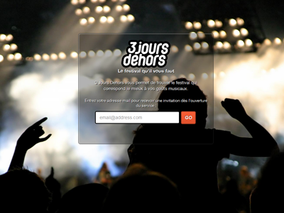 Landing Page for a music festivals website festival landing music music festival signup