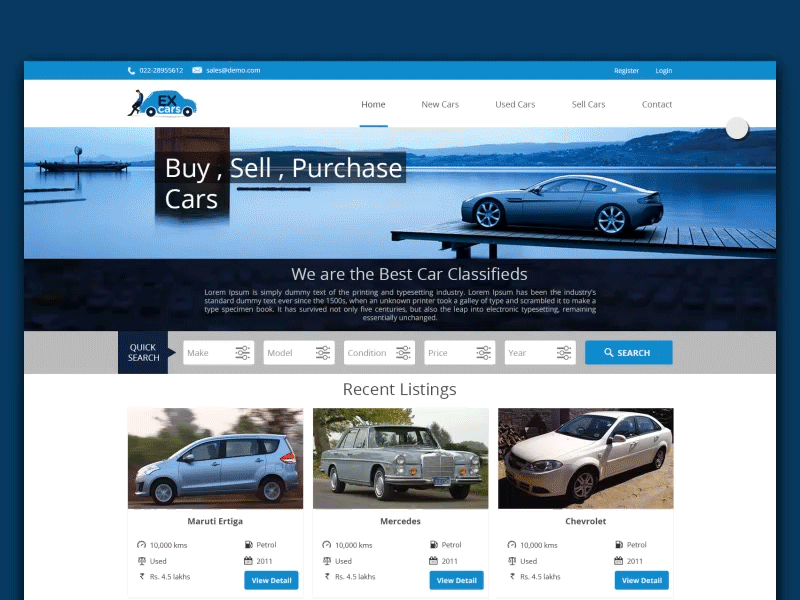 Early 2015 mockup car car classify ex car landing page mockup