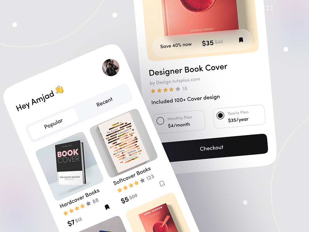 Print book cover app by uixamjad ️ on Dribbble