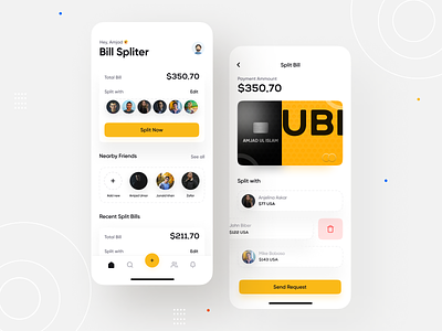 Bill Split App UI design