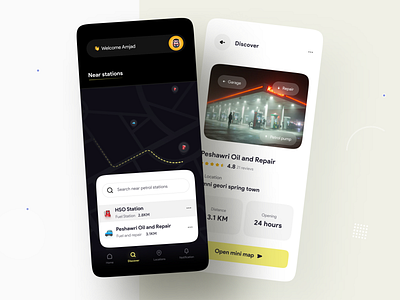 Nearest Gas Stations Mobile App by uixamjad ️ on Dribbble