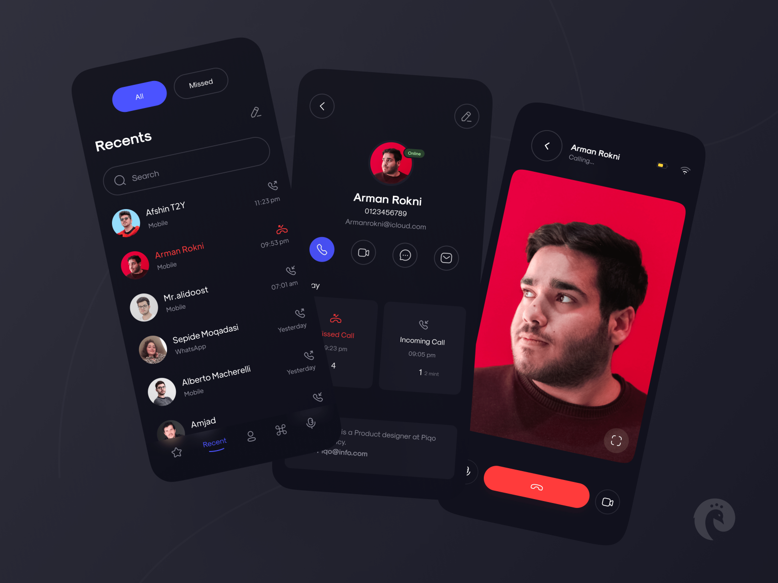 Contact App by uixamjad for Piqo Studio on Dribbble