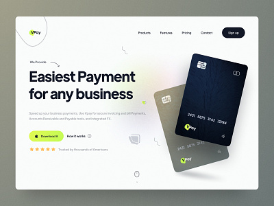 Web Design: Fintech Landing Page bank app bank card banking card credit card design finance fintech hero section homepage homepage design landing page minimal money transfer payment product page ui ux visual identity website