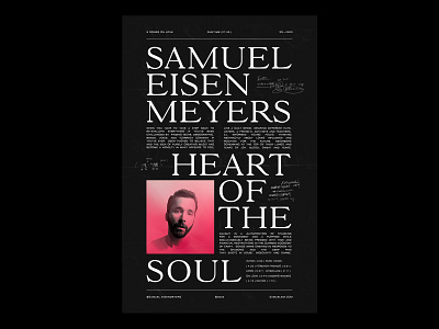 Poster for Samuel Eisen Meyers layout music poster typography