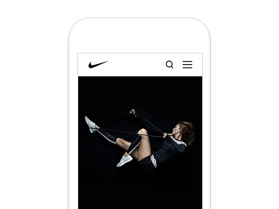 Nike.com Redesign ecommerce header home minimal navigation nike search store