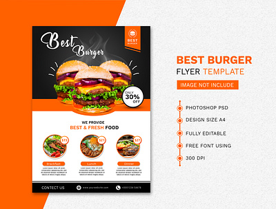 Best Burger Flyer Template brand design branding card corporate design flyer flyer template food restaurant broucher print design