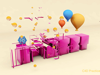 INFECT STUDIO 3d c4d design dribbble pink vision yellow