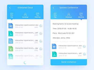 Enterprise cloud practice app blue design dribbble icon interface simple ui