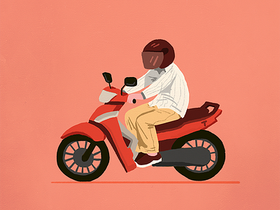 motorcycle design dribbble illustration motorcycle orange warm