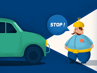 Stop man! bule design dribbble illustration police series tv