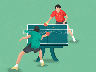 Ping-pong design illustration olympic ping pong warm