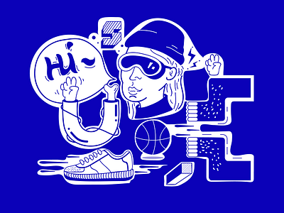 PRACTICE blue character design dribbble illustration