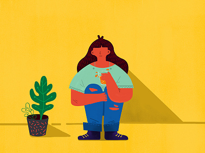 Update works character design dribbble illustration people yellow