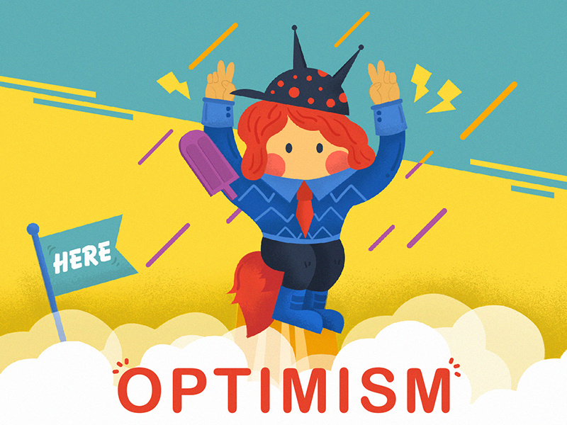 Optimism colorful character dribbble design warm illustration