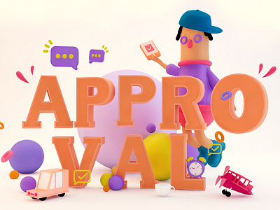 Approvel 3d c4d character charity design designs dribbble illustration red