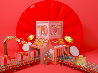 China National Day c4d design dribbble red warm