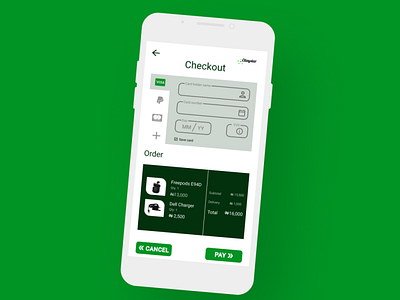 Credit Card Checkout app design ui