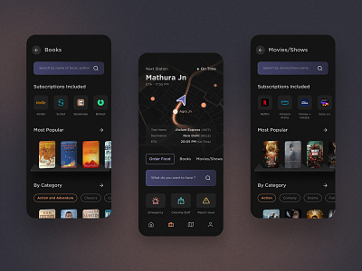 IRCTC Concept Design II app dark mode design glassmorphism indian railways irctc railways ui