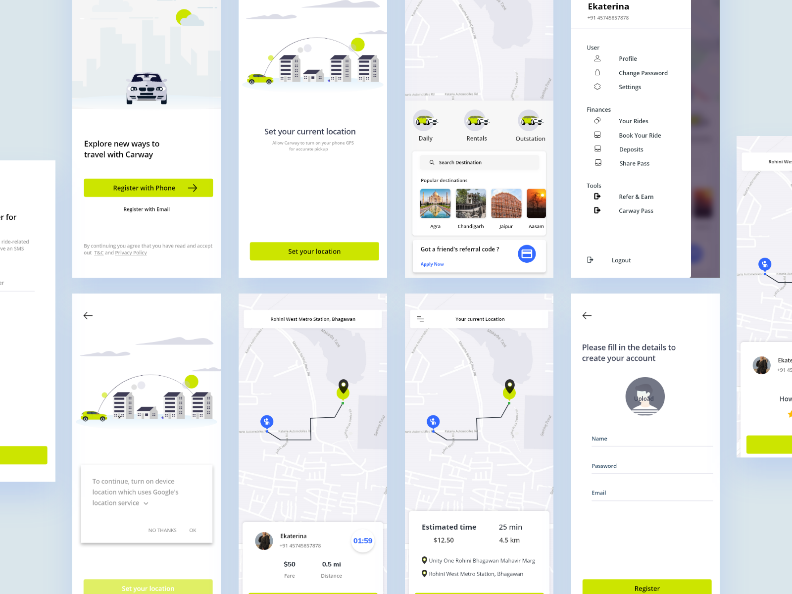 Carway Taxi Application by Hariom Pandey on Dribbble