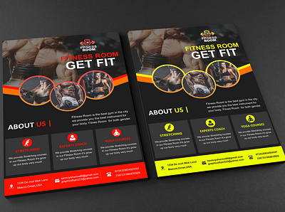 A4 size Fitness Flyer Design a4 branding dribbble invite fitness flyer design graphic design gym illustration invitation logo one side photoshop professional professional design shtanmoy