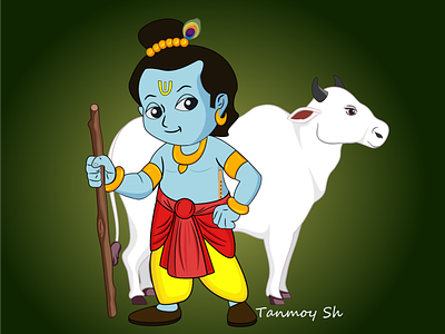 Yogeshwara Shree Krishna Illustration by Tanmoy Sharma on Dribbble