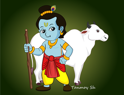 Yogeshwara Shree Krishna Illustration adobe illustrator behance cartoon design dribbble dribbble invite graphic design illustration invitation professional shree krishna shtanmoy vector art