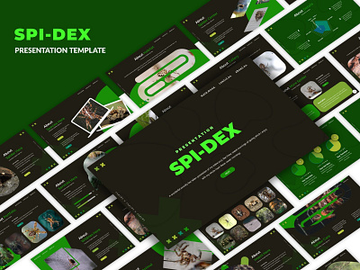 Spidex Presentation Template branding design google slides template illustration keynote design powerpoint design presentation design ui ux vector