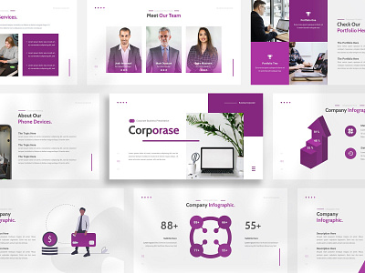 Corporase Business Presentation branding design google slides template illustration keynote design powerpoint design presentation design typography ui ux vector