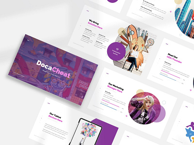 DocaCheat Creative Presentation branding design google slides template keynote design powerpoint design presentation design typography ui ux web