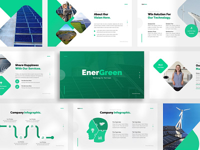 EnerGreen Renewable Energy Presentation branding design google slides template keynote design powerpoint design presentation design typography ui ux web