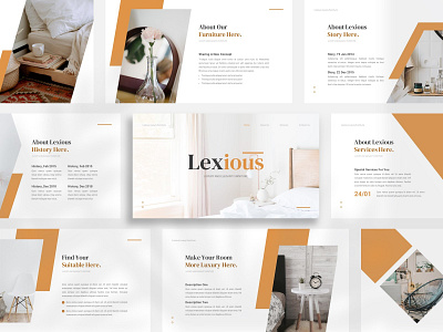 Lexious Furniture Minimal Style branding design google slides template keynote design powerpoint design presentation design typography ui ux vector web