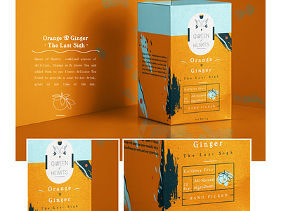 Qween of Hearts | Orange & Ginger box branding branding design casestudy design logo package design packaging vector