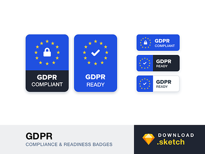 GDPR - Compliance and Readiness Badges badge data free freebie gdpr general protection regulation resources sketch