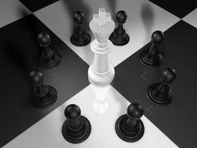 Pawn Takes King 3d render c4d makesomethingeveryday