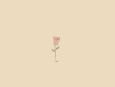 Minimalistic Rose illustration procreate