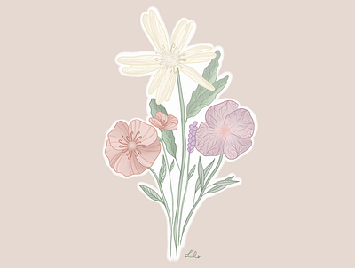 Bouquet illustration procreate