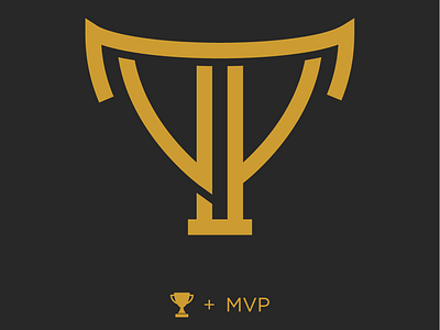 MVP Trophy Monogram bold brand gold icon logo monogram monoline mvp sports thicklines trophy typography win