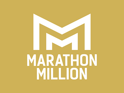 Marathon Million Logo branding debt gold icon logo logodesign money typography white