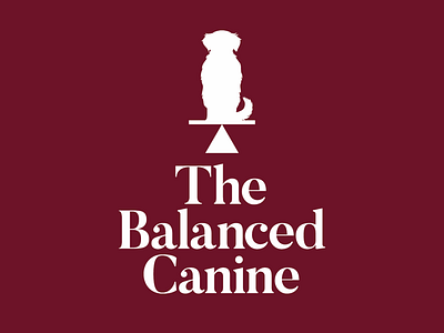 The Balanced Canine balance burgundy canine dog logo maroon serif small business typography