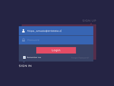 Day 001 - Login Form blue design login form password pink sign in sign up ui username ux